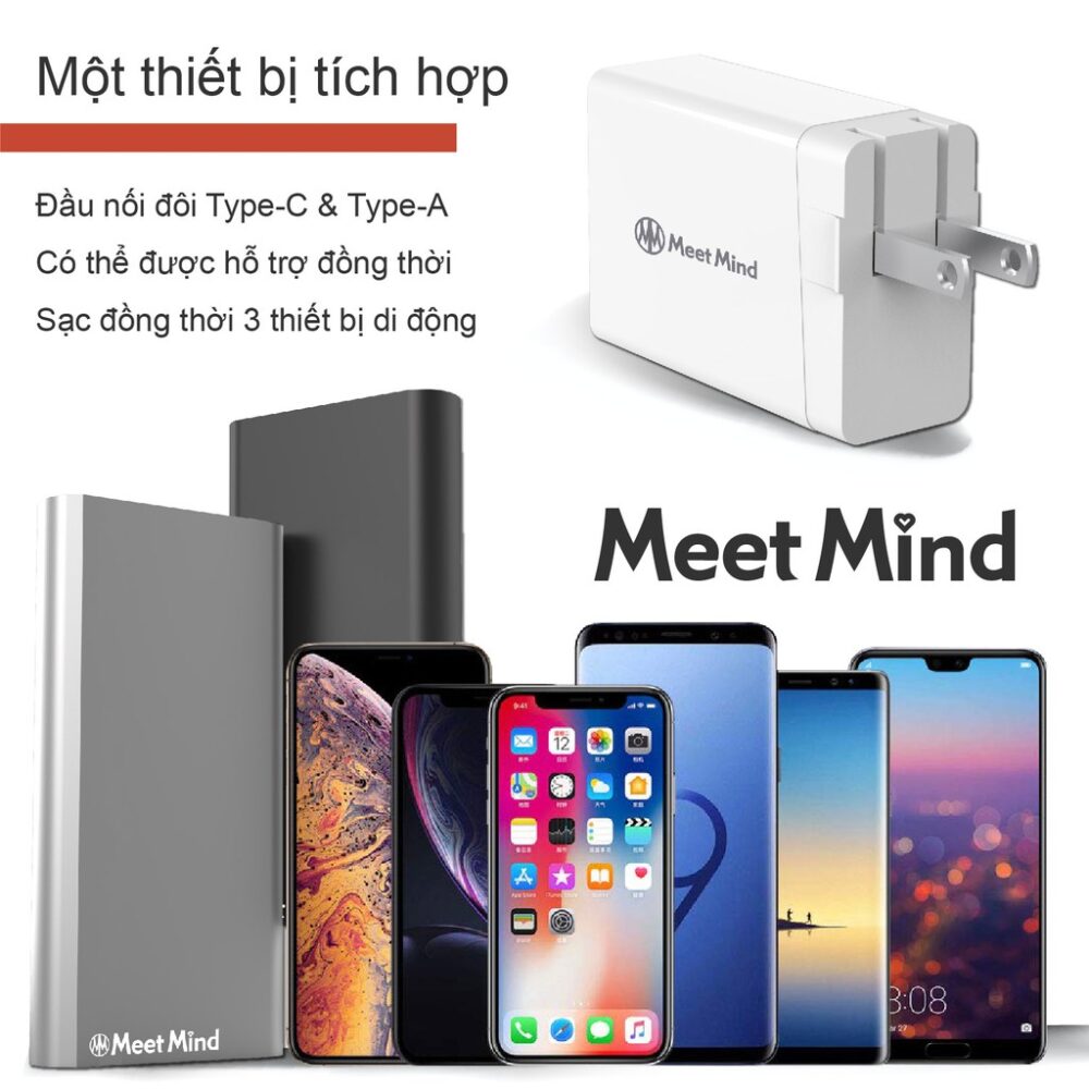 Cục sạc điện thoạ│Sạc nhanh Meet Mind PD+QC 3.0 30W│HOWMAI｜Rất tốt để mua trong và ngoài nước