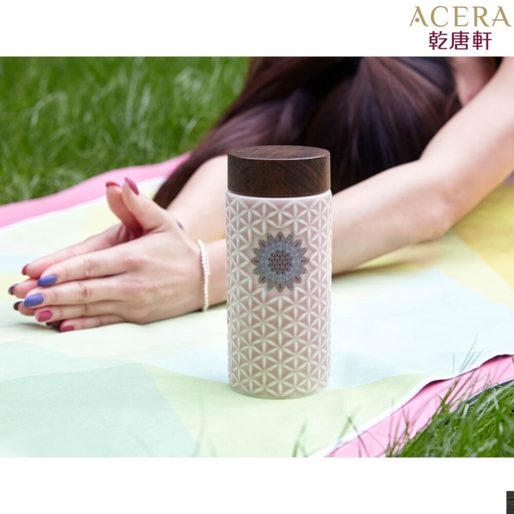 thương hiệu bình nước│cốc cầm tay bông hoa trong cuộc đời (Trắng ngà thiêu hoa)│HOWMAI｜Rất tốt để mua trong và ngoài nước