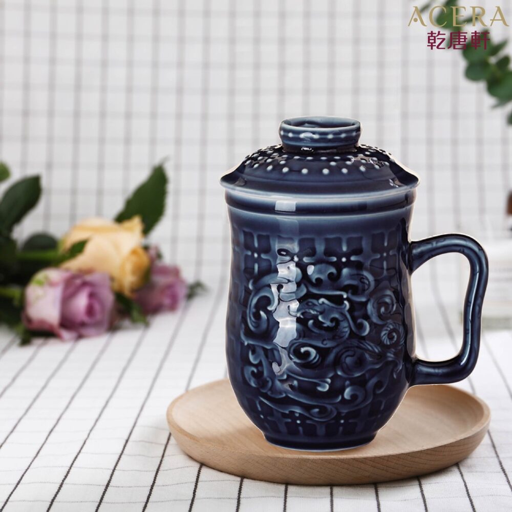 thương hiệu bình nước│bộ 3 cốc đặc biệt trí tại tâm / tặng lọc trà (Xanh quặng)│HOWMAI｜Rất tốt để mua trong và ngoài nước