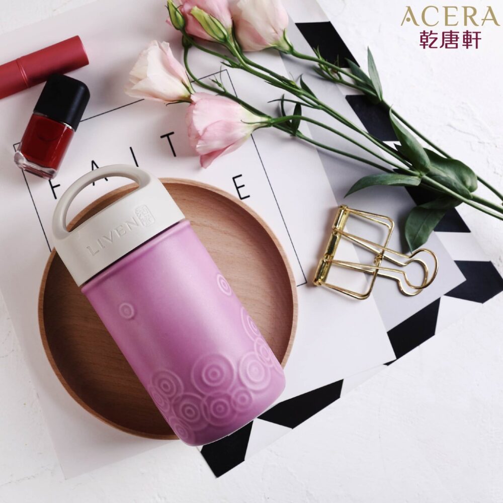 thương hiệu bình nước│cốc cầm tay lục đồng tâm (Hồng cam mờ)│HOWMAI｜Rất tốt để mua trong và ngoài nước