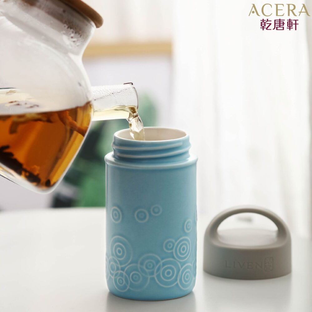 thương hiệu bình nước│cốc cầm tay lục đồng tâm (Xanh mờ)│HOWMAI｜Rất tốt để mua trong và ngoài nước