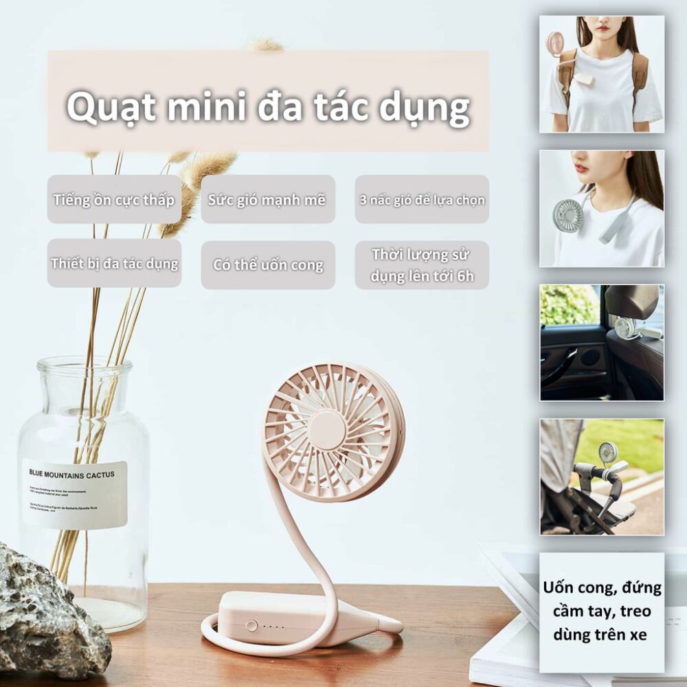 Quạt Halter cầm tay mini đa chức năng│HOWMAI｜Rất tốt để mua trong và ngoài nước