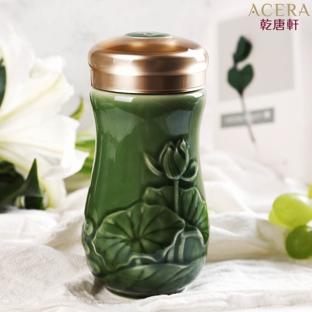 thương hiệu bình nước│Cốc cầm tay Bên ven hồ (xanh)│HOWMAI｜Rất tốt để mua trong và ngoài nước