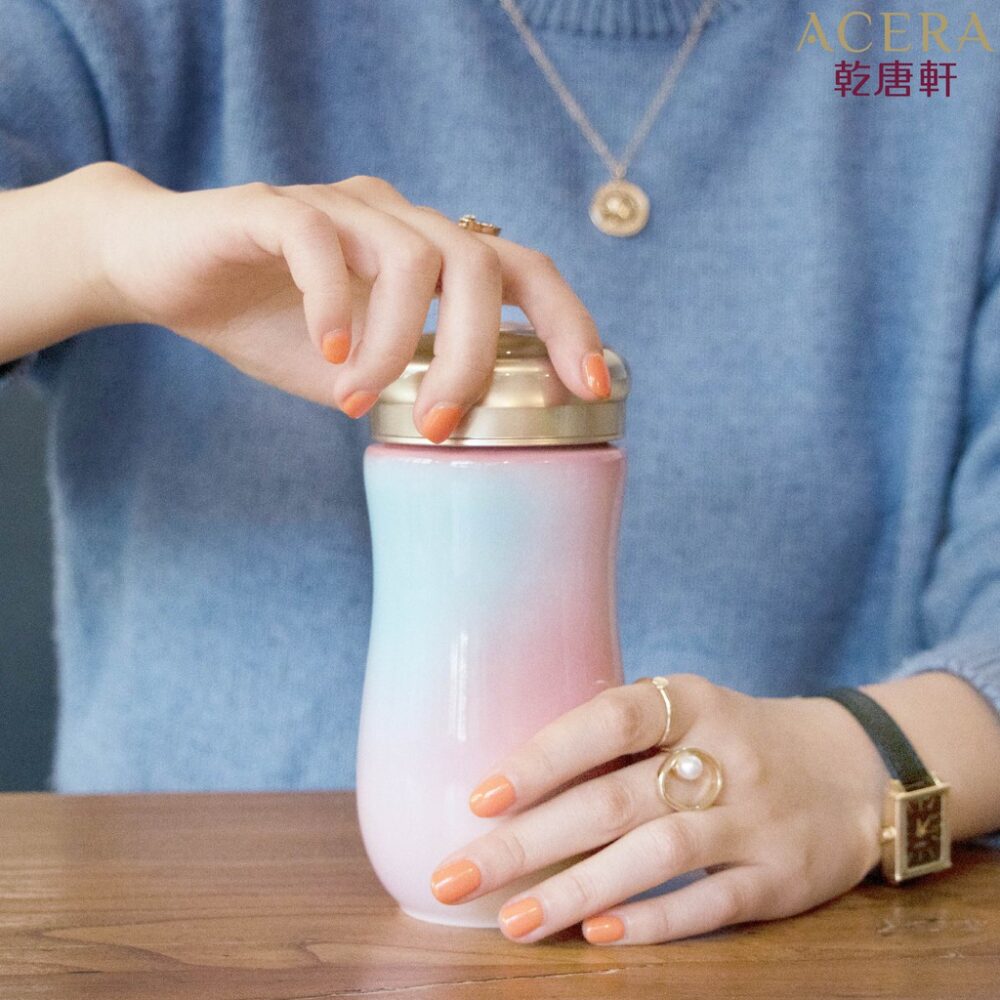 thương hiệu bình nước│Cốc cầm tay chiếc cốc ngọt ngào (hồng phấn)│HOWMAI｜Rất tốt để mua trong và ngoài nước