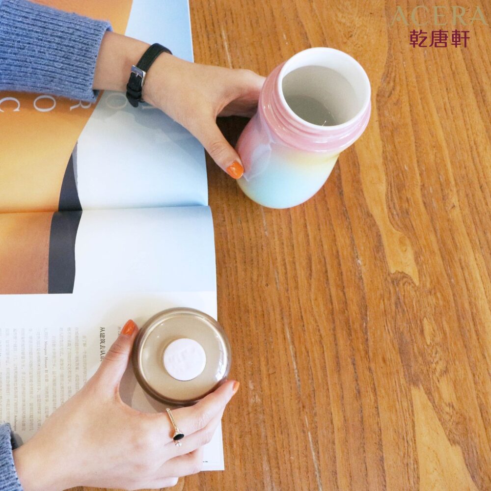 thương hiệu bình nước│Cốc cầm tay chiếc cốc ngọt ngào (hồng phấn)│HOWMAI｜Rất tốt để mua trong và ngoài nước